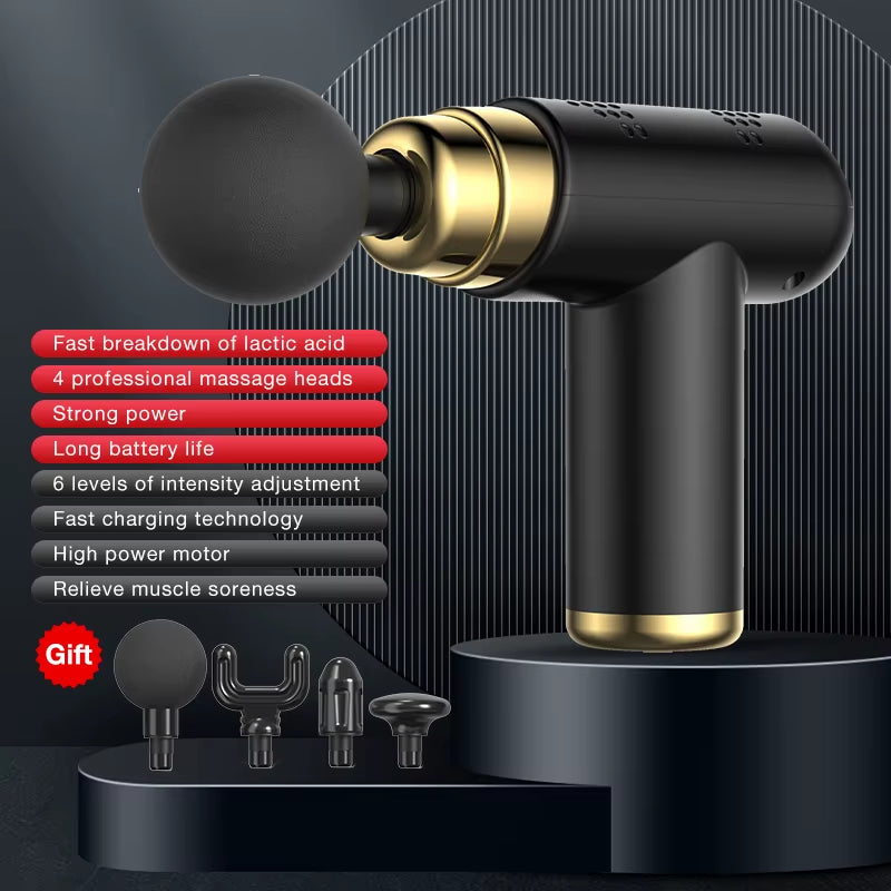 Portable Massage Gun Deep Tissue Muscle Electric Massager Pain Relief for Body Neck Back Relaxation Fitness Slimming